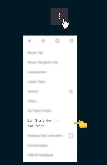 Installation auf Android (Zum Startbildschirm hinzufügen)